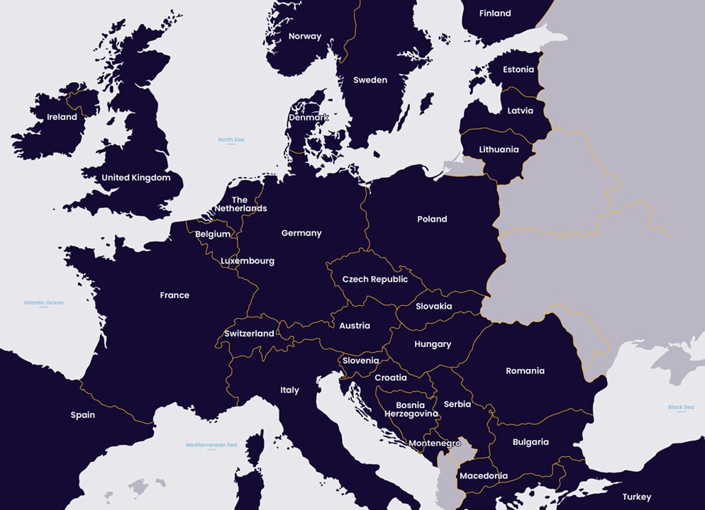 mappa dell'Europa